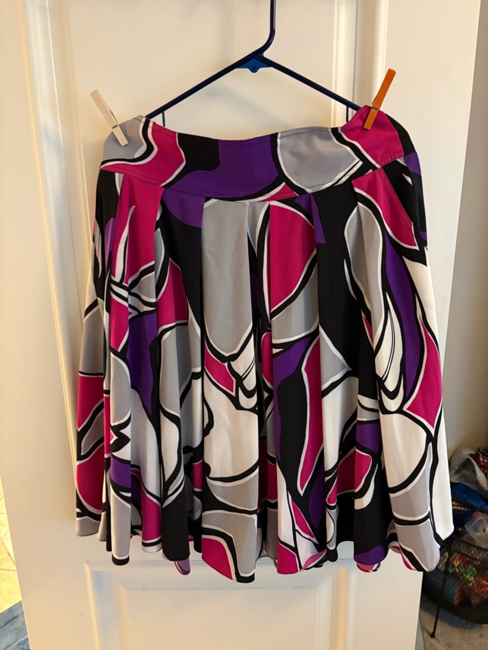 Kenneth Cole Reaction Abstract Print Flared Skirt